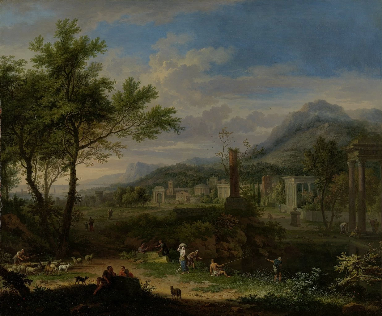 Jan van Huijsum - Paesaggio arcadico con pescatori, Rijksmuseum Amsterdam